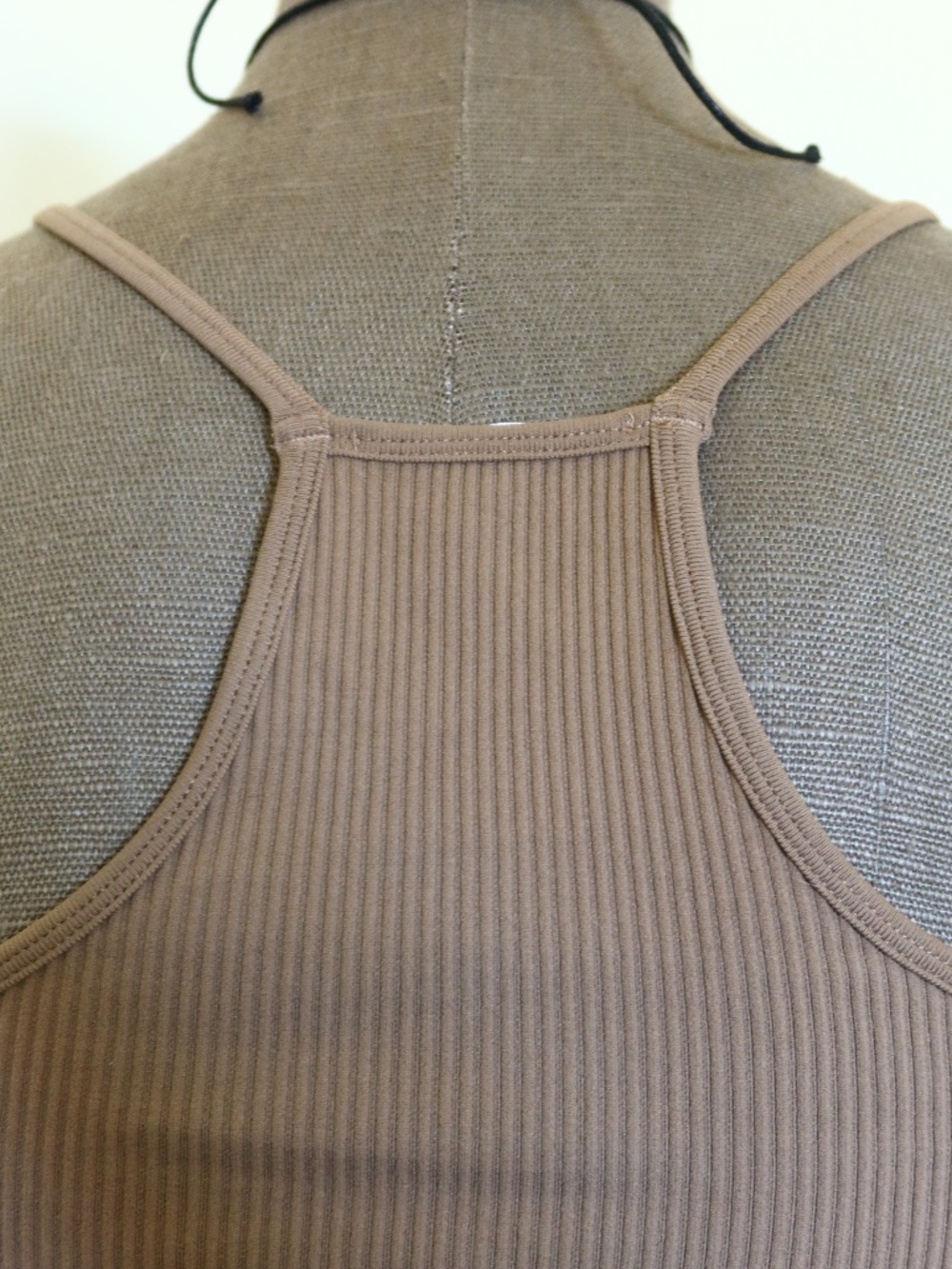 Built in Bra Brown Ribbed Racerback Tank Top - Picture 5 of 9